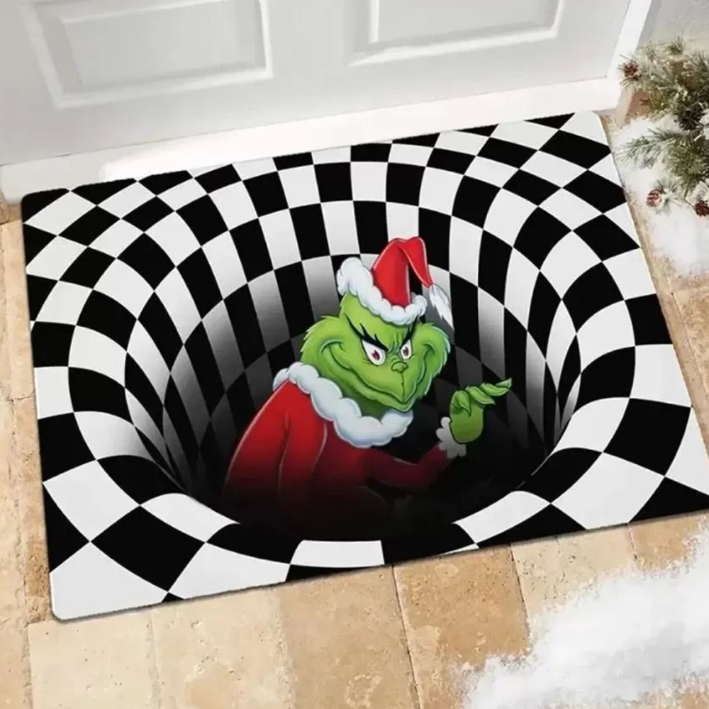 New Grinch Illusion Visual Doormat Non-Slip Indoor/Outdoor Mat
